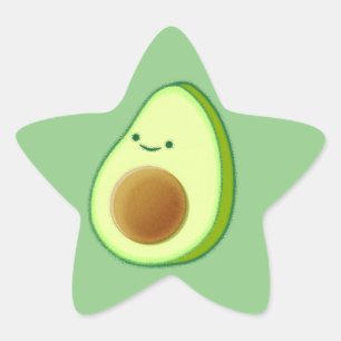 Pegatina En Forma De Estrella Dibujo de aguacate cutáneo