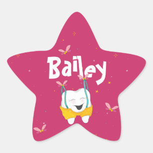 Pegatina En Forma De Estrella Diente volador Sparkly Magly Pink