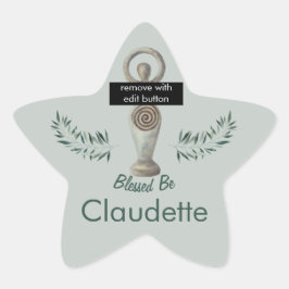 Pegatina En Forma De Estrella Diosa pagana personalizada