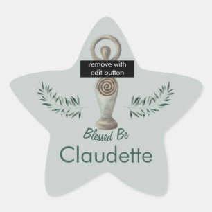 Pegatina En Forma De Estrella Diosa pagana personalizada
