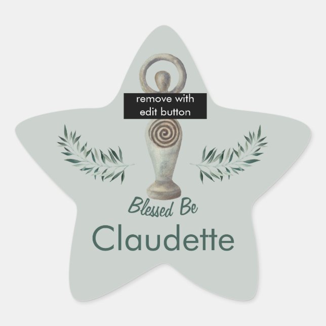 Pegatina En Forma De Estrella Diosa pagana personalizada (Anverso)