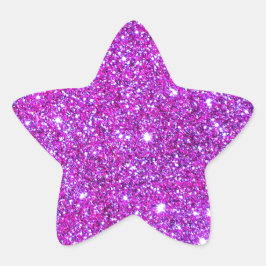 Pegatina En Forma De Estrella Diseñador de Purpurinas Pink Purple Sparkly Glam