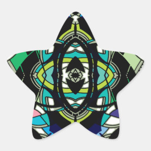 Pegatina En Forma De Estrella Diseño a cuadros