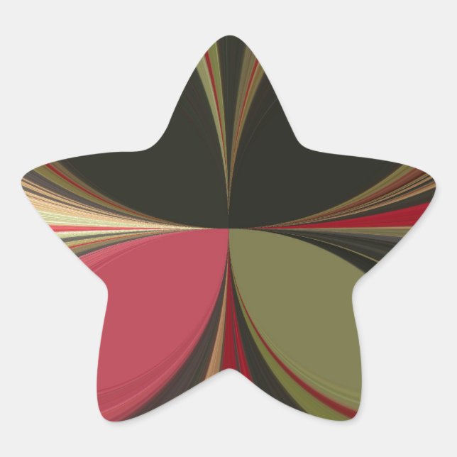 Pegatina En Forma De Estrella Diseño abstracto con líneas flotantes Imprimir art (Anverso)