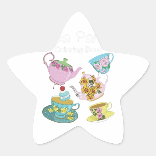 Pegatina En Forma De Estrella Diseño de café (Anverso)