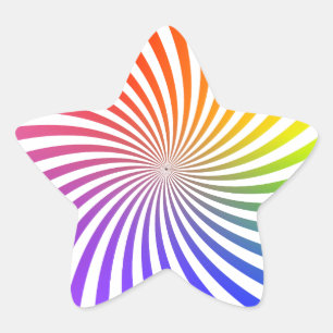 Pegatina En Forma De Estrella Diseño de espiral arcoiris: Pegatina de estrellas