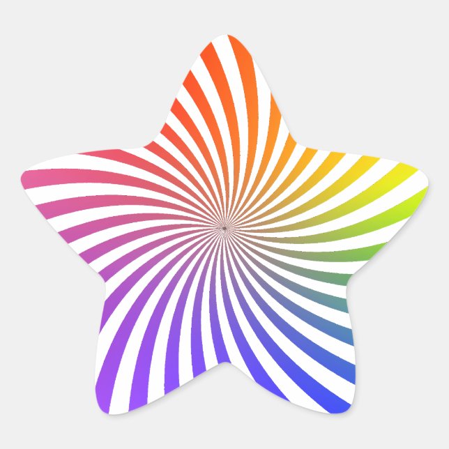 Pegatina En Forma De Estrella Diseño de espiral arcoiris: Pegatina de estrellas (Anverso)