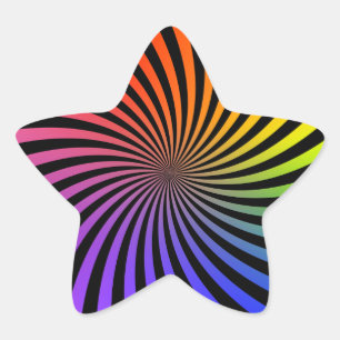 Pegatina En Forma De Estrella Diseño de espiral arcoiris: Pegatina de estrellas