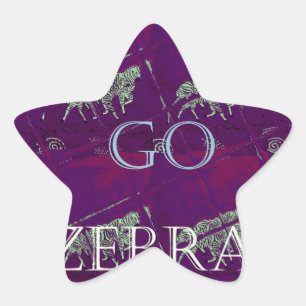 Pegatina En Forma De Estrella Diseño de Estampado de Cebra: Un Diseño Divertido