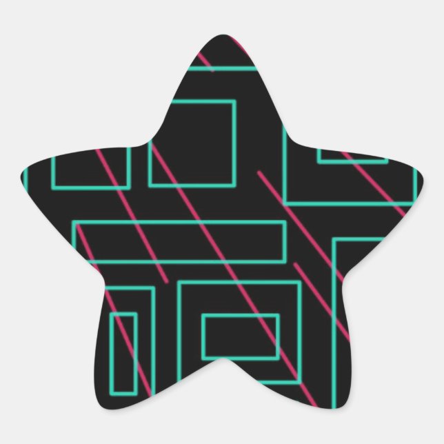 Pegatina En Forma De Estrella diseño de fondo negro (Anverso)