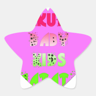 Pegatina En Forma De Estrella Diseño de niños con corazón rosado Hakuna Matata.p
