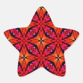 Pegatina En Forma De Estrella Diseño de Starburst Rojo