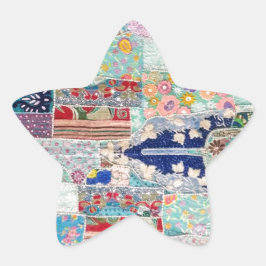 Pegatina En Forma De Estrella Diseño de tapices de la Cuenca Azul y Aqua
