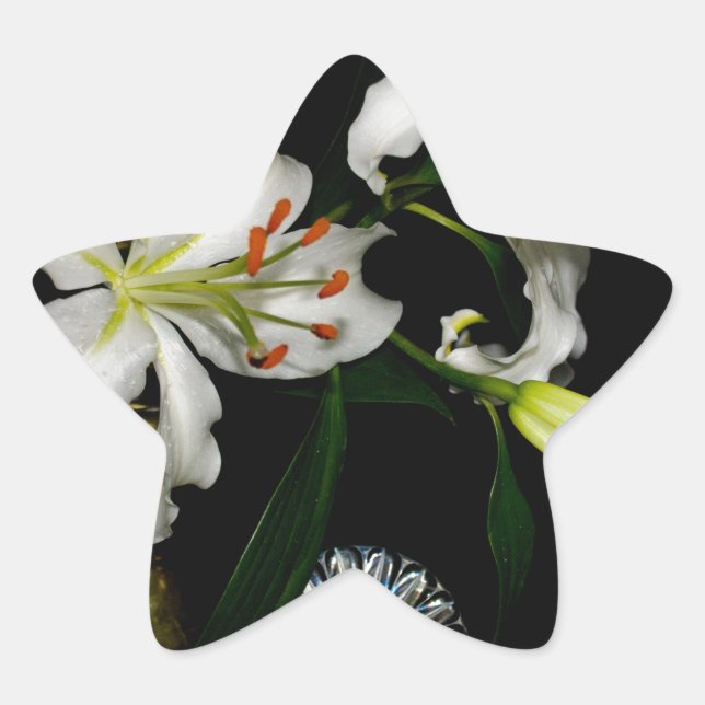 Pegatina En Forma De Estrella Diseño irsh - Colección de bronce y flores (Anverso)