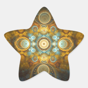 Pegatina En Forma De Estrella Diseño oriental de oro