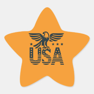 Pegatina En Forma De Estrella Diseño patriótico del águila de EE.UU. - Estrellas