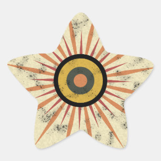 Pegatina En Forma De Estrella Diseño Retro Boho de Explosión Solar