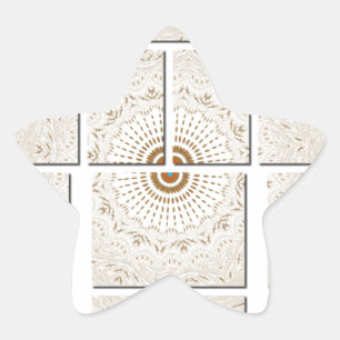 Pegatina En Forma De Estrella Diseño Tonal Beige Geométrico Neutral Minimalista