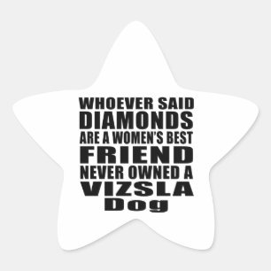 PEGATINA EN FORMA DE ESTRELLA DISEÑOS DEL MEJOR AMIGO DEL PERRO DE VIZSLA