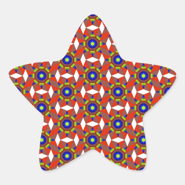Pegatina En Forma De Estrella Diseños nativos americanos (Anverso)