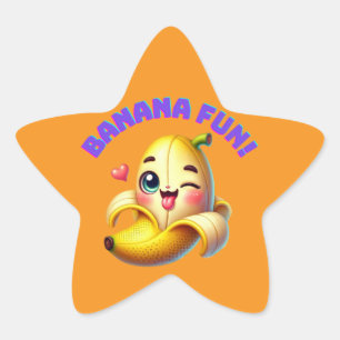 Pegatina En Forma De Estrella Divertido diseño de ganadería bananera para divers