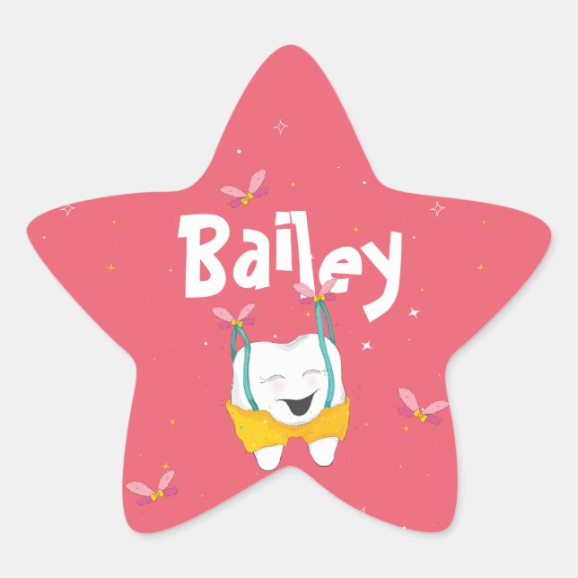 Pegatina En Forma De Estrella Divertido mágico espumoso Cuto de dientes voladore (Anverso)