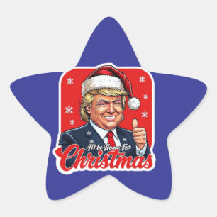 Pegatina En Forma De Estrella Donald Trump Navidades Santa Claus Art