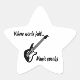 Pegatina En Forma De Estrella Donde las palabras fallan, la música habla