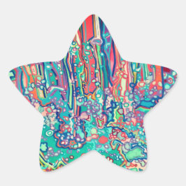 Pegatina En Forma De Estrella Doodle de pluma