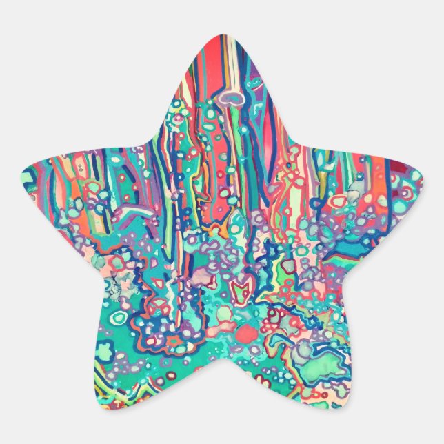 Pegatina En Forma De Estrella Doodle de pluma (Anverso)