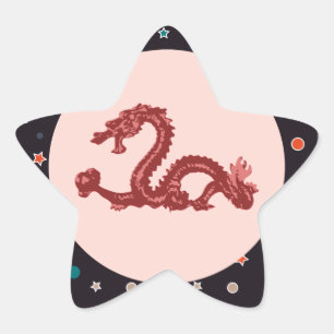 Pegatina En Forma De Estrella Dragón