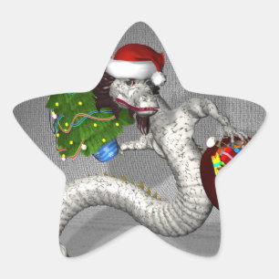 Pegatina En Forma De Estrella Dragón gris