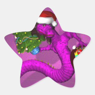 Pegatina En Forma De Estrella Dragón rosa