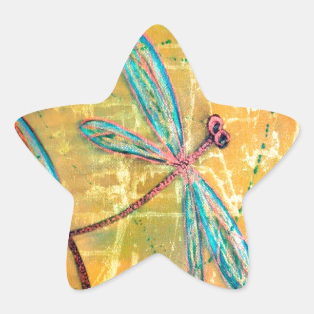 Pegatina En Forma De Estrella Dragonfly Haze (Anverso)