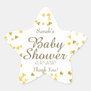 Pegatina En Forma De Estrella Dulces Corazones de Amor Baby Shower / Sprinkle /