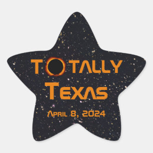Pegatina En Forma De Estrella Eclipse solar total de Texas 2024