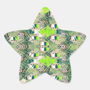 Pegatina En Forma De Estrella Eco África Motif - Arte africano inspirado en la n