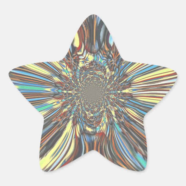 Pegatina En Forma De Estrella Edgy African Urban Pop Art Resumen Diseño Óptico (Anverso)