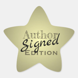Pegatina En Forma De Estrella Edición Firmada por Autor Star Gold y Black