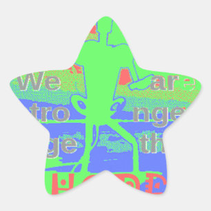 Pegatina En Forma De Estrella EEUU Hope: Neon Lemon y arte Naranja