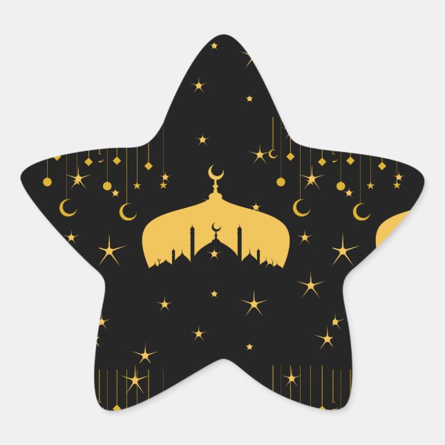 Pegatina En Forma De Estrella Eid On Stars (Anverso)
