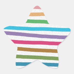 Pegatina En Forma De Estrella El arco iris colorido raya el modelo