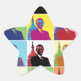 Pegatina En Forma De Estrella El arte pop del presidente Obama