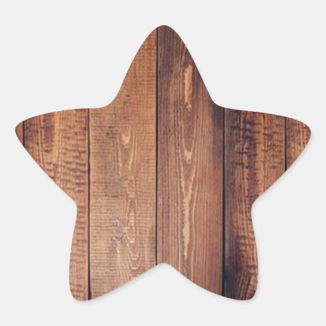 Pegatina En Forma De Estrella El aspecto de la madera real (Anverso)