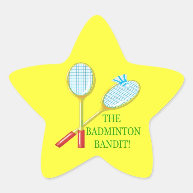 Pegatina En Forma De Estrella El Bandido de Badminton (Anverso)
