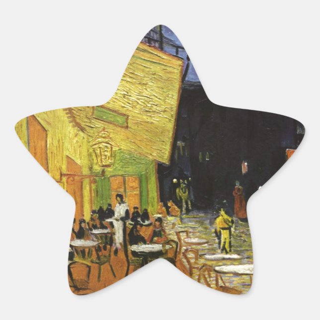 Pegatina En Forma De Estrella El café nocturno de Van Gogh (Anverso)