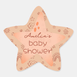 Pegatina En Forma De Estrella El clima de la paz de Boho de Baby Shower
