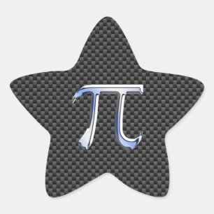 Pegatina En Forma De Estrella El cromo de plata tiene gusto de símbolo del pi en