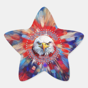 Pegatina En Forma De Estrella El Espíritu De 1776, 2026 Águila Roja de Fuegos Ar