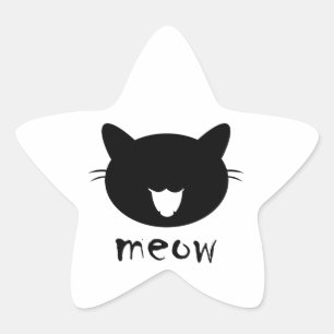 Pegatina En Forma De Estrella El gato de Star Pegatina meow